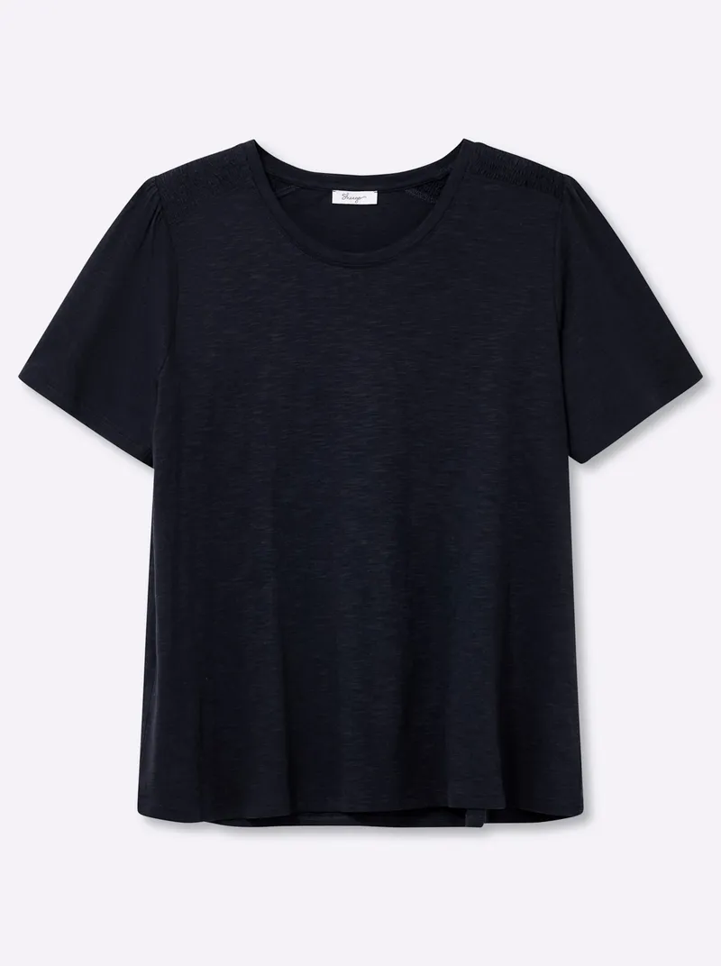 sheego Shirt tiefblau, Tiefblau, – Produktbild 1 von 2