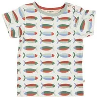Pigeon by Organics for Kids Pigeon by Organics for Kids Kinder-Kurzarmshirt mit Aufdruck, Weiss-grün (mit fischaufdruck), – Produktbild 1 von 1