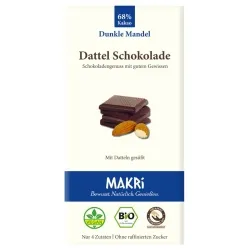 Makri Makri Dunkle Dattel-Schokolade mit Mandeln ohne raffinierten Zucker – Produktbild 1 von 1