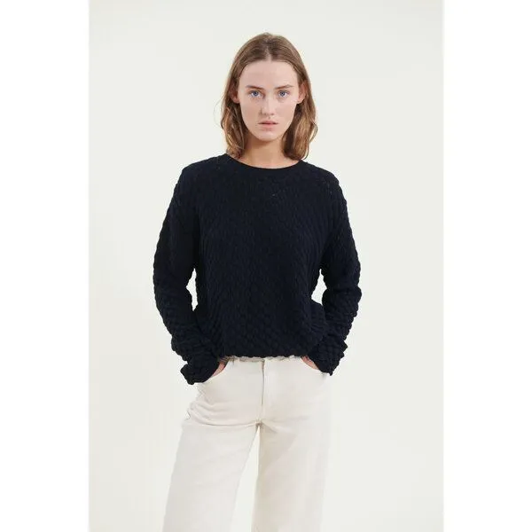 Basic Apparel Basic Apparel Strickpullover - Camilla sweater - aus Bio-Baumwolle, Blau (navy), – Produktbild 1 von 3