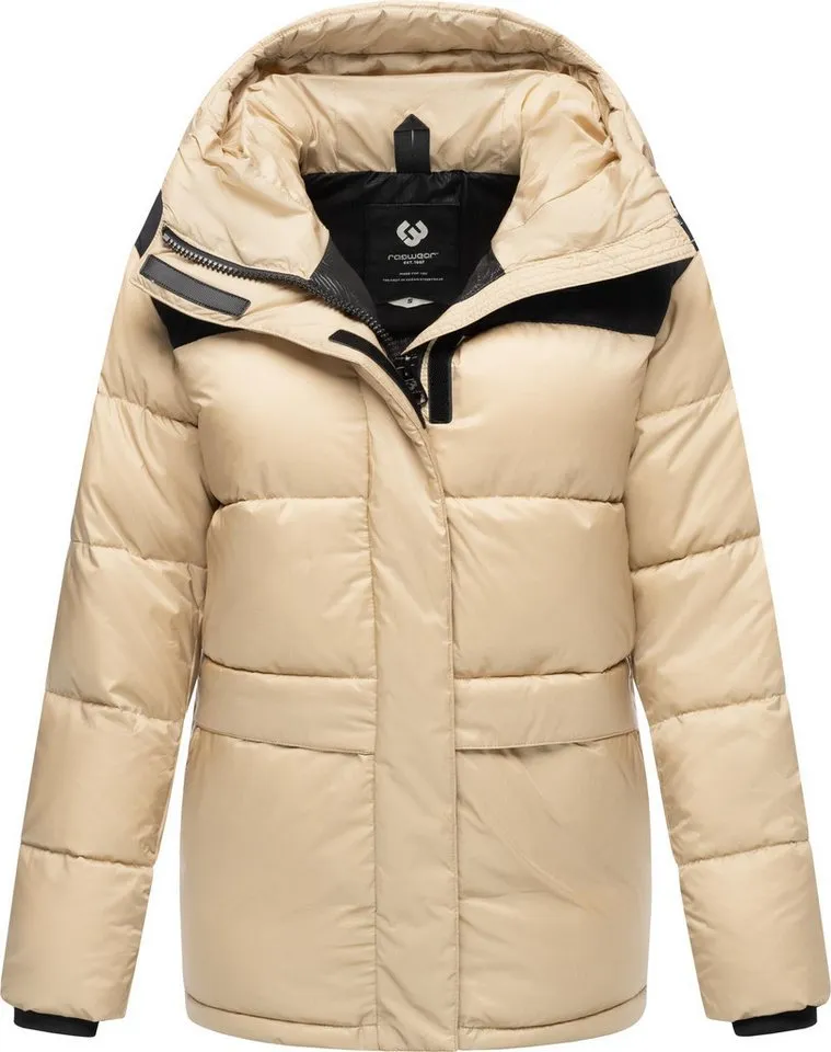 ragwear ragwear Anorak Wikesh stylische Winter Steppjacke mit Colourblocking, Braun, – Produktbild 2 von 5