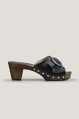 AGAZI AGAZI Damen vegan Clogs Kokosnuss Schüchtern Veganes Öko-Leder Schwarz – Produktbild 1 von 1