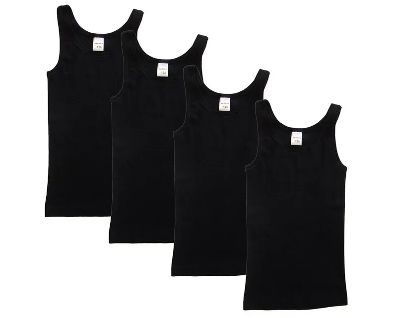 HERMKO Achseltop 2000 4er Pack, Tank Top, 100 % Bio-Baumwolle, Achselshirt, basic, weich, Schwarz, – Produktbild 1 von 1