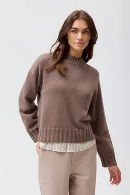 People Wear Organic People Wear Organic Strick Pullover, beige mélange – Produktbild 1 von 1
