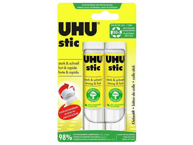 UHU UHU Klebestift "stic" ohne Lösungsmittel, 2 x 21 g – Produktbild 1 von 1