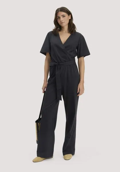 hessnatur hessnatur Jersey Overall Regular in reiner Bio-Baumwolle, Schwarz, – Produktbild 1 von 4