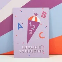 Bow & Hummingbird Bow & Hummingbird Postkarte Endlich Schulkind – Produktbild 1 von 1