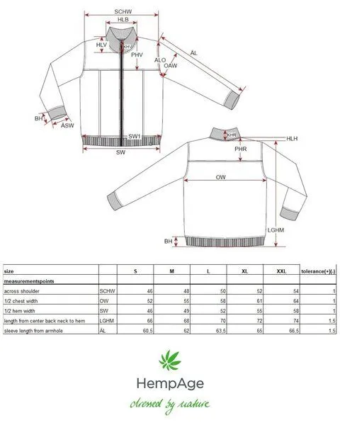 HempAge HempAge Athletische Jacke Hanf/Biobaumwolle, Anthrazit (grau), – Produktbild 1 von 2