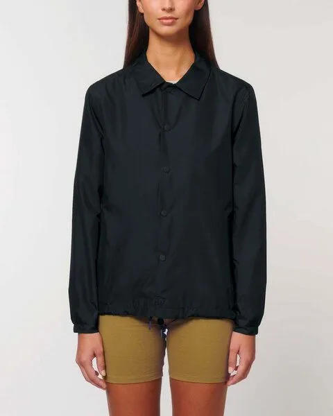 YTWOO YTWOO Coacher Jacke für Sie & Ihn aus recyceltem PET, Übergangsjacke mit Knöpfen, Schwarz, – Produktbild 4 von 4