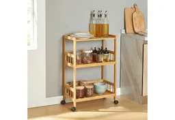 en.casa Servierwagen, »Huddinge« mit 3 Ebenen 80 x 53 x 30 cm Bambus – Produktbild 1 von 1