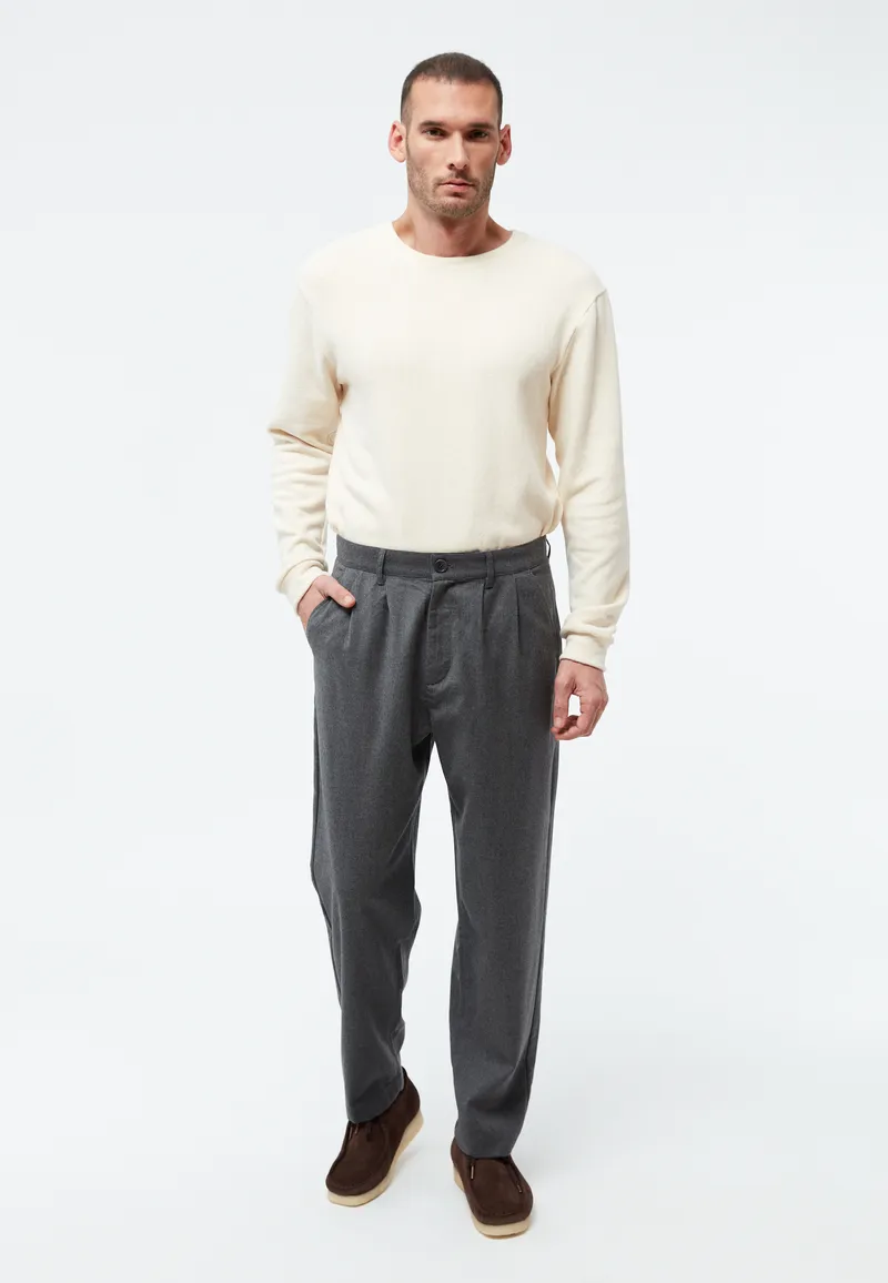 Givn Berlin Givn Berlin Hose GBLORENZ aus Wolle mit Bundfalten, Medium grey, – Produktbild 1 von 7