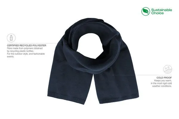 Atlantis Headwear Atlantis Headwear Schal aus einer Lage recyceltem Polyestergarn 1,6m, Navy (blau), – Produktbild 4 von 4