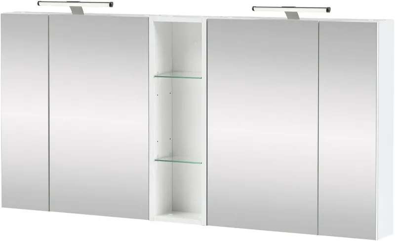 Schildmeyer Spiegelschrank Duo, Doppelter Spiegelschrank, Made in Germany, B: 141,6 cm (1-St) Solide Verarbeitung - Dieses Produkt ist in Deutschland gefertigt, Weiß, – Produktbild 4 von 5