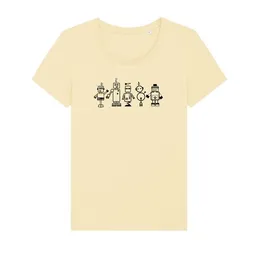 Spangeltangel Spangeltangel T-Shirt "Roboter", Damenshirt, bedruckt, Handsiebdruck – Produktbild 1 von 1