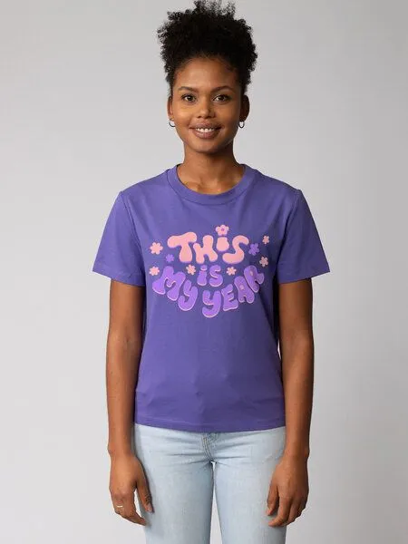 watapparel watapparel T-Shirt Frauen This is my year, Purple love, – Produktbild 1 von 3