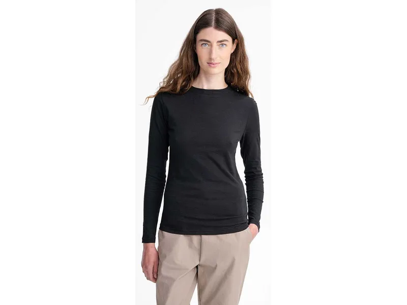 MELA MELA Basic Langarmshirt Style DHIVYA aus 100% Bio-Baumwolle, Schwarz, – Produktbild 1 von 5
