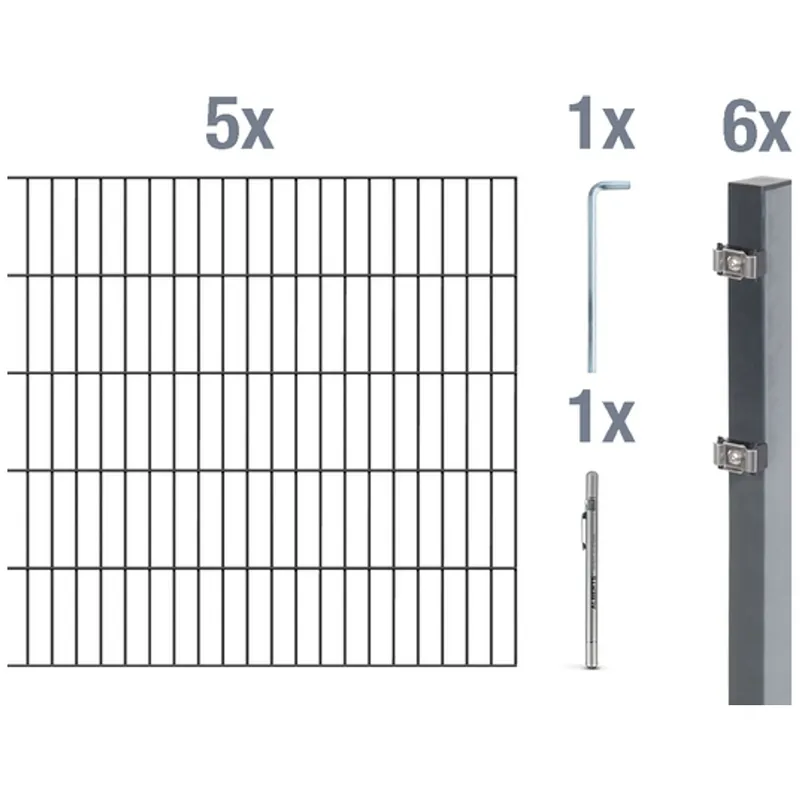 Alberts ALBERTS DSM-Set, Typ6/5/6, 2 m, Klemmlasche, anth.kstbe.RAL7016, zE, m.Graphitstift, Höhe 1600 mm – Produktbild 1 von 1