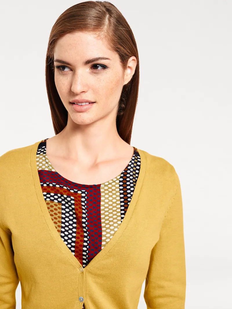 heine Feinstrickjacke senfgelb, Senfgelb, – Produktbild 2 von 2