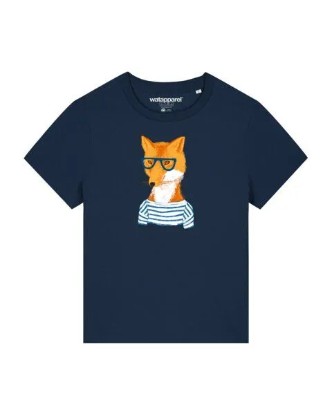 watapparel watapparel T-Shirt Frauen Fuchs, French navy, – Produktbild 1 von 3