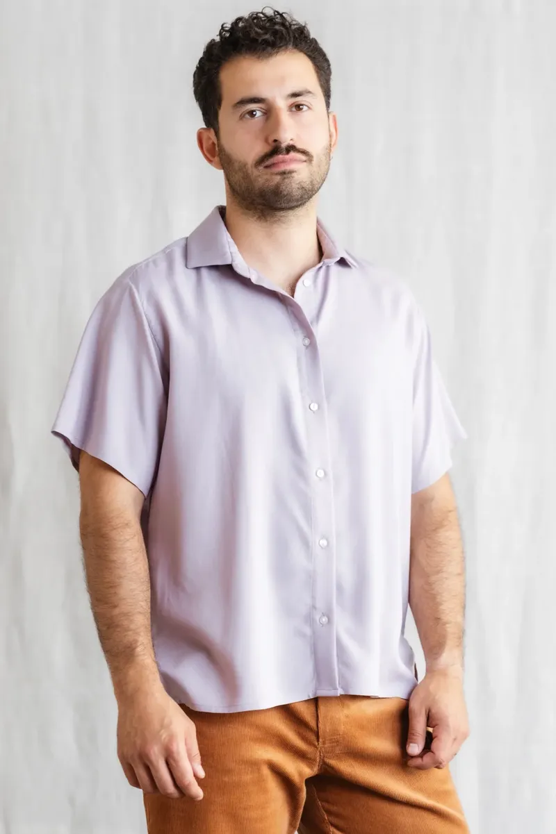 Jyoti - Fair Works Jyoti - Fair Works Herren vegan Hemd NEHAni Flieder, Lila, – Produktbild 2 von 2