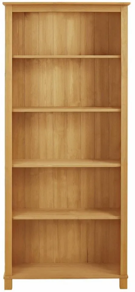 OTTO home Regal Pivo Bücherregal mit 4 verstellbaren Einlegeböden, aus massivem Kiefernholz, 5 Fächer, mit einer natürlichen Maserung, Beige, – Produktbild 4 von 5