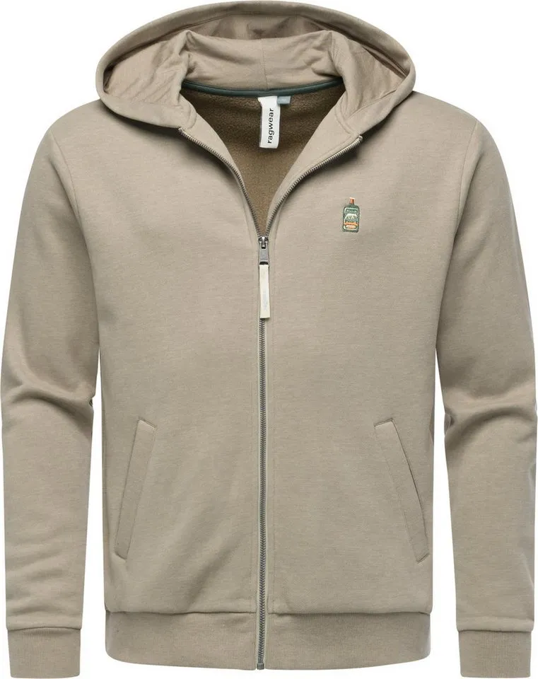 ragwear ragwear Sweatjacke Natten EMB Weiche Herren Kapuzenjacke mit Stickerei, Grün, – Produktbild 2 von 4