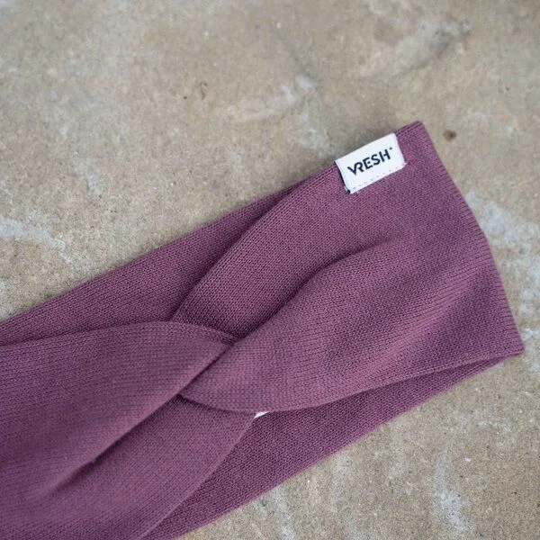 Vresh Clothing Vresh Clothing Avivi - Strick Stirnband aus Biobaumwolle, Beere, – Produktbild 2 von 2