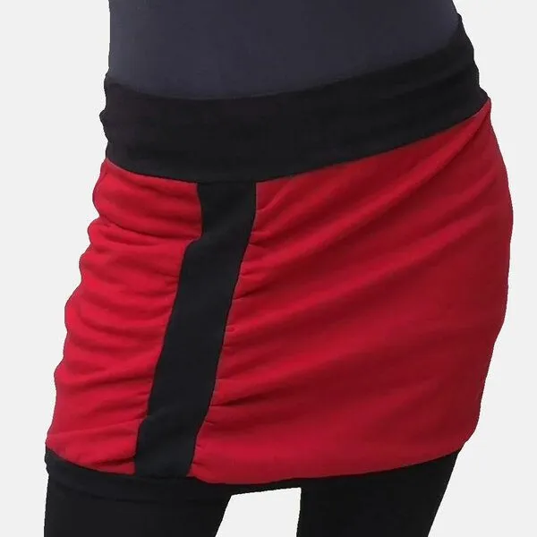 liebewicht Bio Sweatrock Ballonrock liebewicht in 3 Längen nach Wahl, Rot/ schwarz, – Produktbild 3 von 4