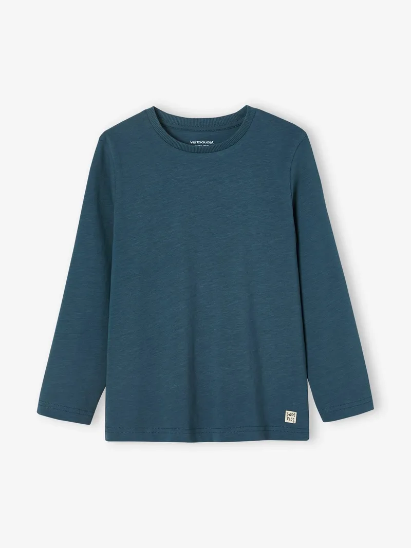 Vertbaudet Jungen Langarmshirt BASIC, Dunkelblau, – Produktbild 1 von 3