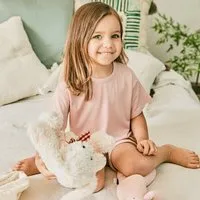 tetoi vienna tetoi-vienna TENCEL kurzarm T-Shirt und kurze Hose Kinder Set "Waldbad", Rosa, – Produktbild 1 von 1