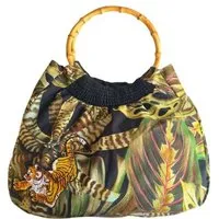 körber mode körber mode Bambus-Tasche aus Baumwolle, Upcycling Dschungel Motiv Unikat – Produktbild 1 von 1