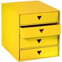 Schubladenbox "Color" DIN A4 mit 4 Schüben gelb – Produktbild 1 von 1