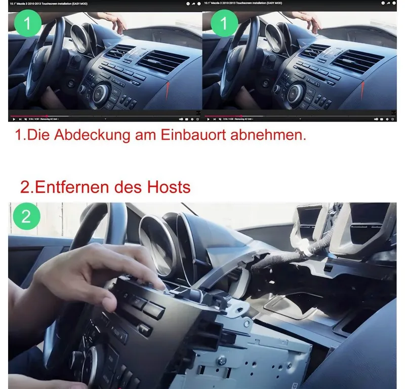 ESSGOO Für Mazda 3 2010-2013 Android 15 Carplay Autoradio Autoradio (RDS, Digitalradio (DAB), FM, Carplay Android Auto GPS Navi WIFI BT SWC), Schwarz, – Produktbild 3 von 5