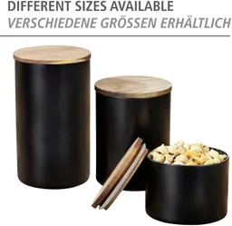 Wenko Wenko Vorratsdose Modell Mio, Borosilikatglas, (1-tlg), Frischhaltedose für Lebensmittel, luftdichter Deckel aus Akazienholz – Produktbild 1 von 1