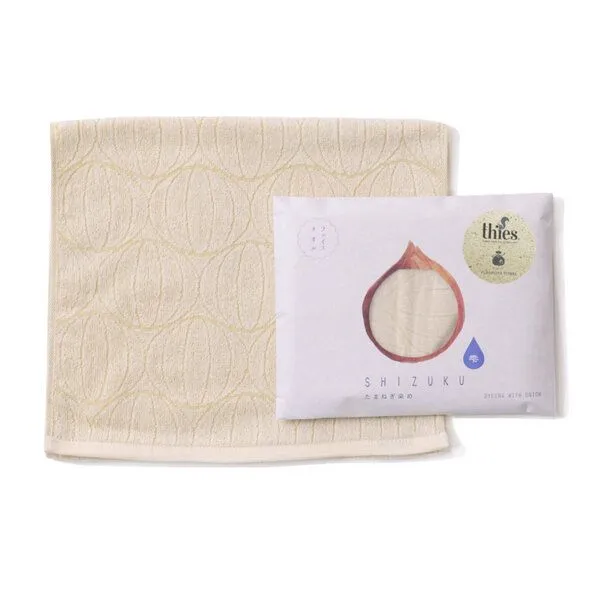 thies thies 1856 ® veganes Gäste-Handtuch aus japanischer Biobaumwolle gefärbt mit recyceltem Gemüse, White onion (weiß), – Produktbild 1 von 1