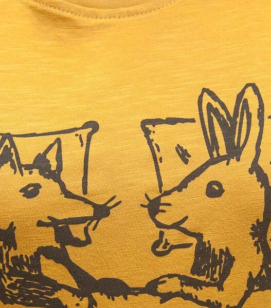 päfjes päfjes Fuchs & Hase - Frauen T-Shirt - Fair gehandelt aus Baumwolle Bio - Slub, Gelb, – Produktbild 3 von 4