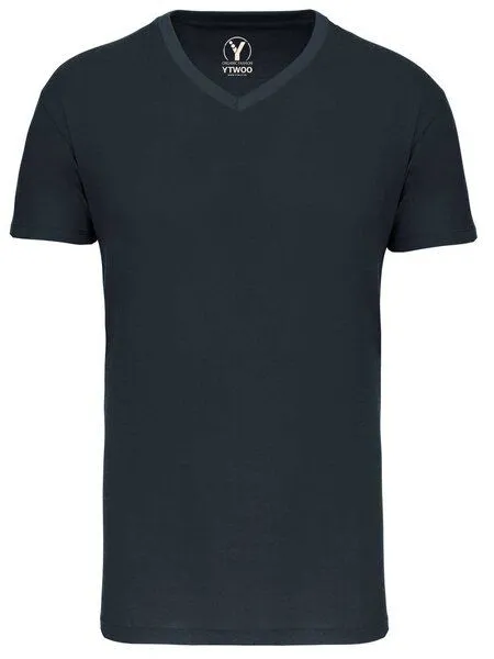 YTWOO YTWOO Basic Herren T-Shirt mit V-Ausschnitt aus Bio-Baumwolle, Navy, – Produktbild 2 von 2