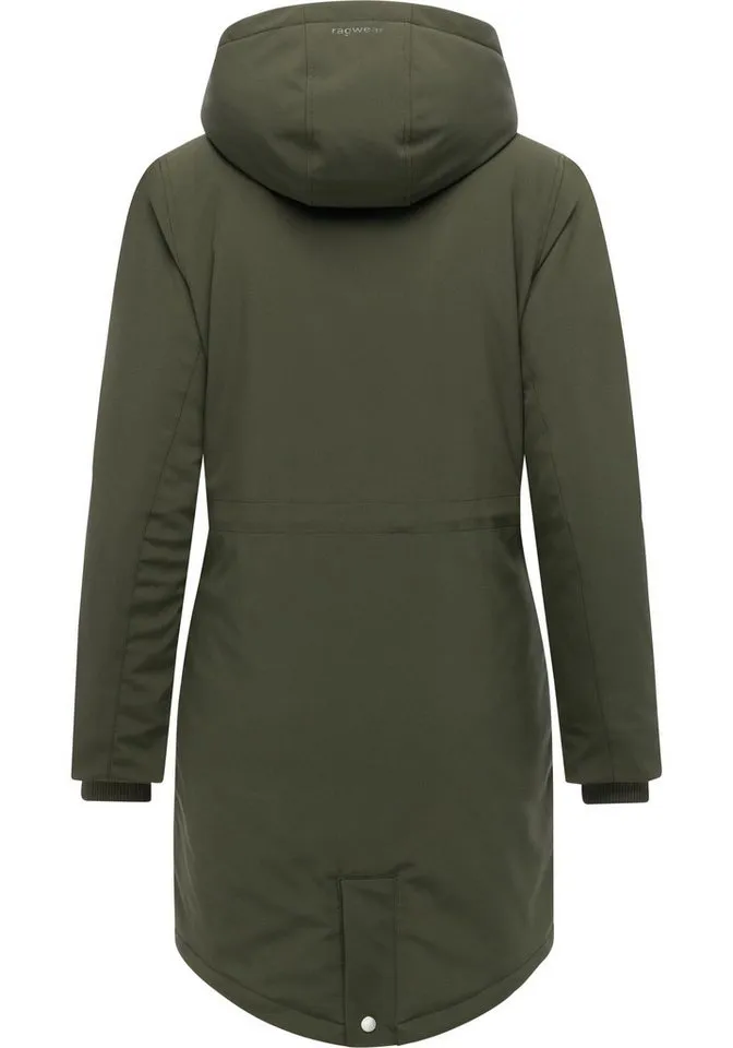 ragwear ragwear Softshellmantel Itiga Wasserdichter Übergangsmantel mit Taillenzugband, Grün, – Produktbild 4 von 5