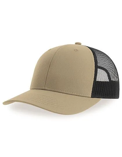 Atlantis Headwear Atlantis Headwear Bryce Mesh Cap zweifarbig aus Recyceltem Polyester, Khaki/schwarz, – Produktbild 1 von 3
