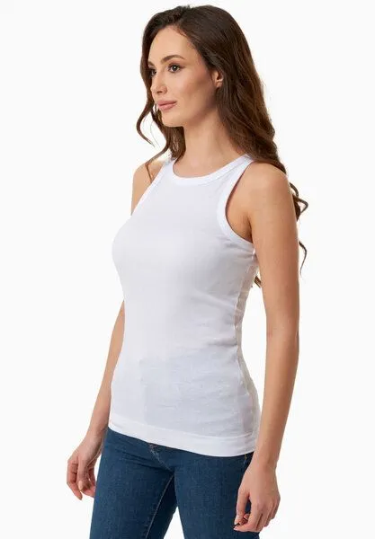 ORGANICATION ORGANICATION Geripptes Basic Top aus Bio-Baumwolle, White, – Produktbild 3 von 4