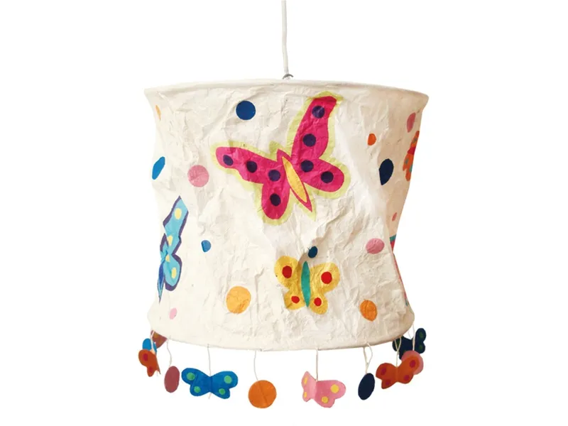 Mea Living Mea Living Lokta-Lampenschirm Schmetterlinge Durchmesser: 28 cm, Höhe: 25,5 cm, Natur, – Produktbild 1 von 2