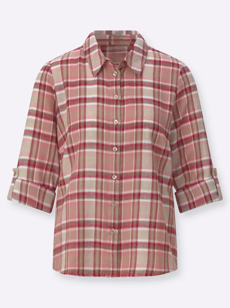 Witt Flanellbluse sesam-rosenholz-kariert, Sesam-rosenholz-kariert, – Produktbild 2 von 2