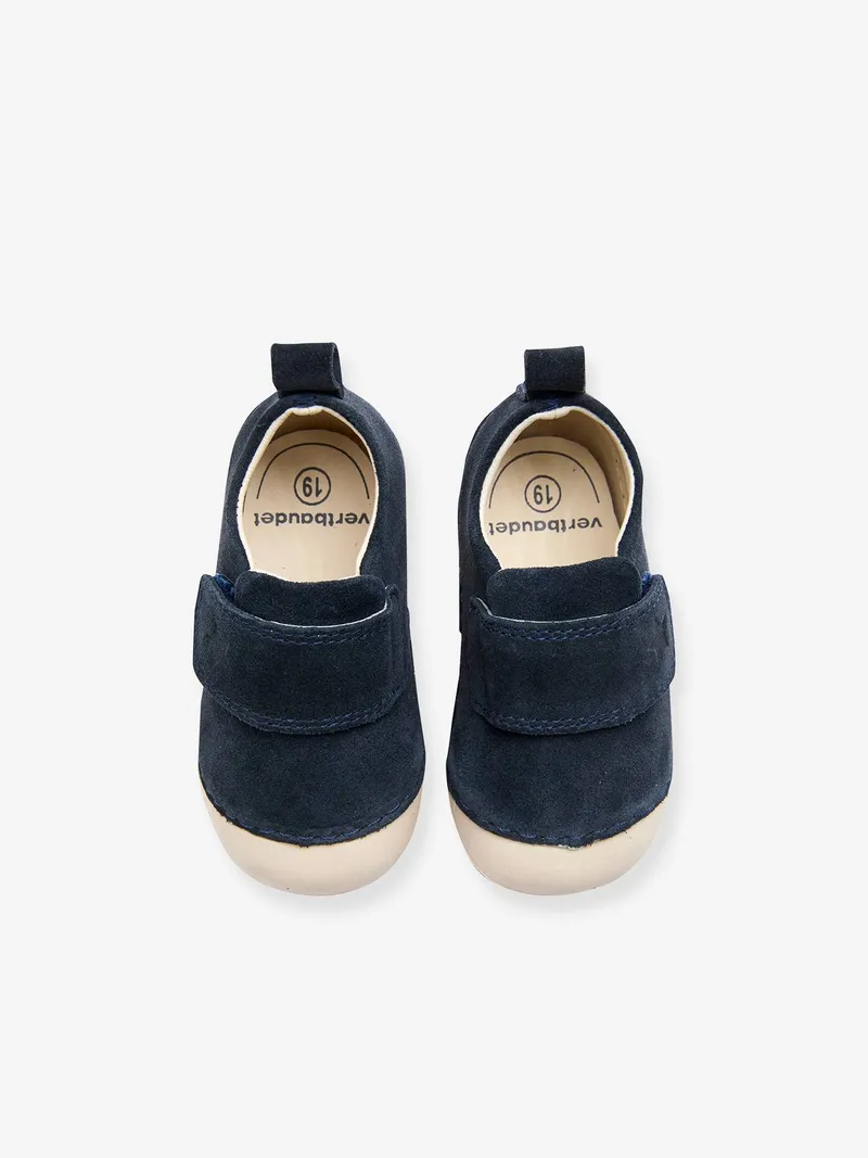 Vertbaudet Weiche Baby Hausschuhe mit Klett, Marine, – Produktbild 2 von 4