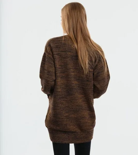 Gary Mash GARY MASH Oversize-Strickjacke Moline aus Biobaumwolle, Mélange navy-karamell, – Produktbild 4 von 4