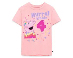 Spreadshirt T-Shirt Peppa Wutz Hurra Ich Bin 4 Jahre Kinder Premium T-Shirt (1-tlg) Normaler Schnitt für optimale Passform – Produktbild 1 von 1