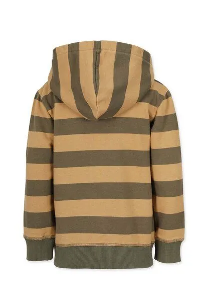 Band of Rascals Band of Rascals Striped Zip Hooded, Olive-caramel, – Produktbild 2 von 4