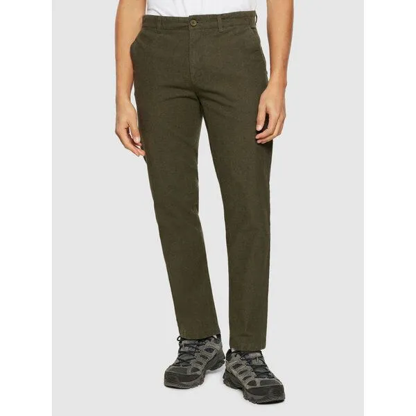 KnowledgeCotton Apparel KnowledgeCotton Apparel Chino Hose CHUCK Flannel aus Bio-Baumwolle, Grün (dark olive), – Produktbild 1 von 4