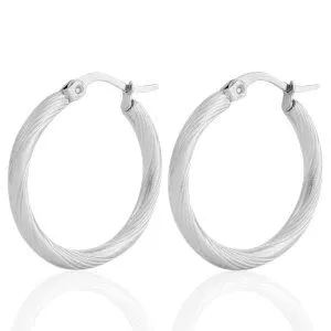 ELEKTROPULLI Creolen in 25mm von Elektropulli, Silber, – Produktbild 3 von 5