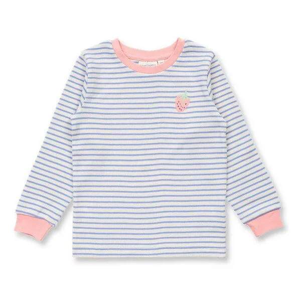 Sense Organics Sense Organics Mädchen Schlafanzug blau-weiß geringelt, Modell JUNIS, Blue, – Produktbild 2 von 4