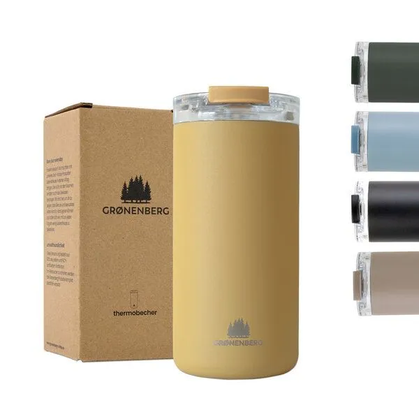GROENENBERG GROENENBERG Thermobecher 473ml 100% Auslaufsicher Hält mind. 4 h warm, Mustard, – Produktbild 1 von 3